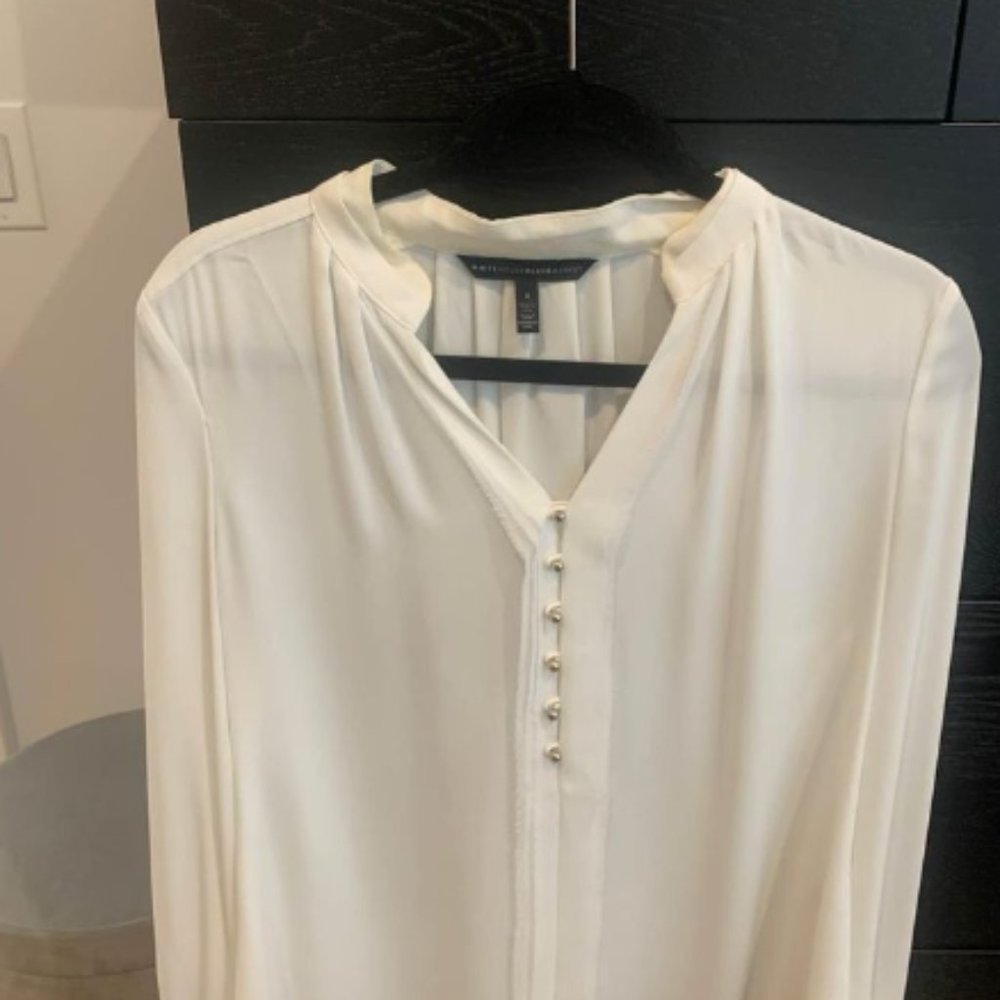 White House Black Market White Blouse